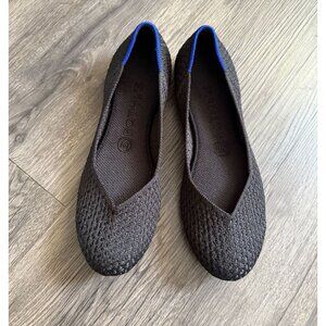Rothy's Women's Black Honey Comb Textured Noir‎ Luxury Flats size 8 Preppy